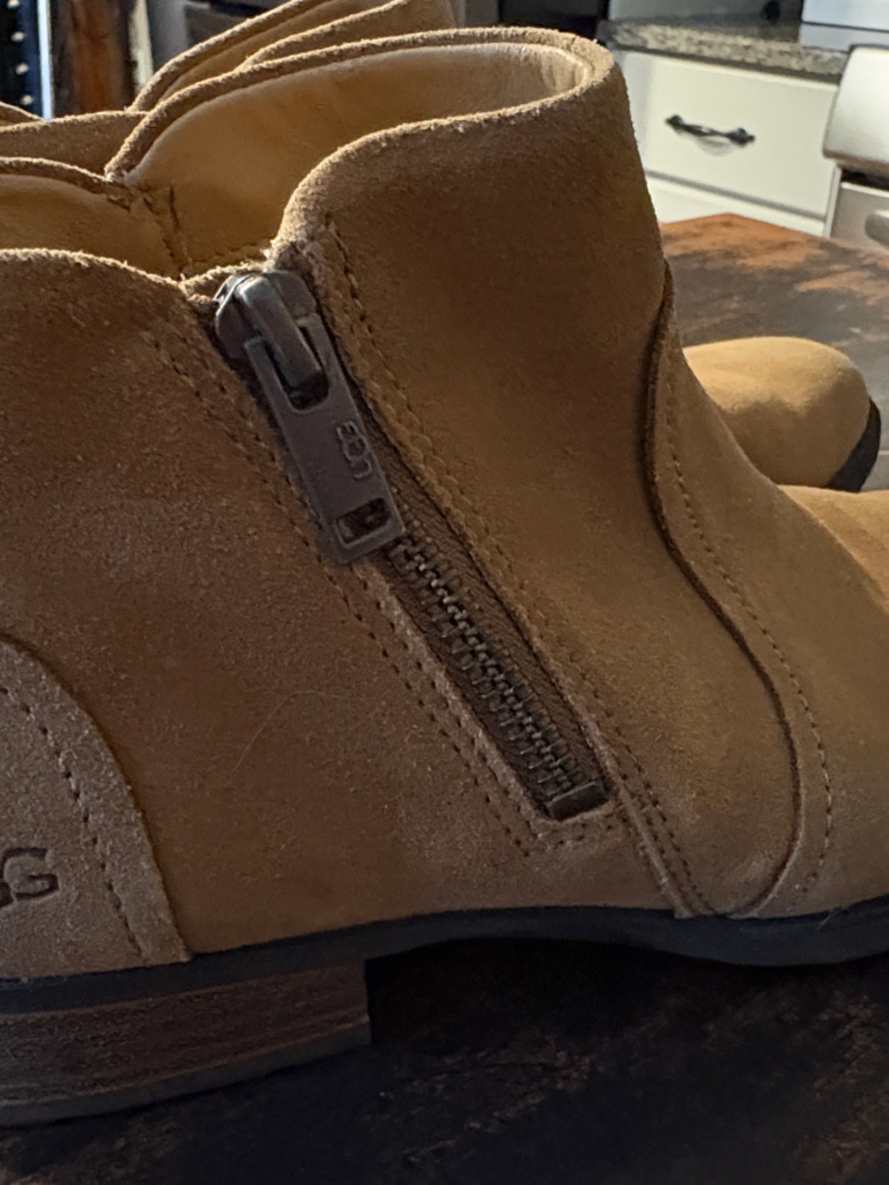UGG Womens Chestnut Tan Suede Zip Chukka Boots - Picture 8 of 8